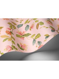 Cole & Son Flora Wallpaper - view 2, Tangerine, Blush