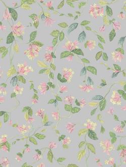 Cole & Son Flora Wallpaper, Rose, Olive On Grey