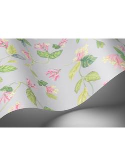 Cole & Son Flora Wallpaper - view 2, Rose, Olive On Grey