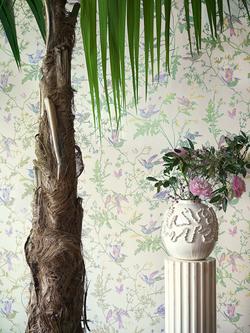 Cole & Son Hummingbirds Wallpaper - view 2, Blush/Sage/Mulberry  124/1001
