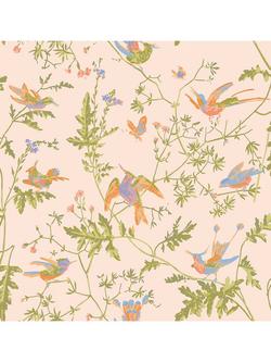Cole & Son Hummingbirds Wallpaper, Tangerine/Olive 124/1002
