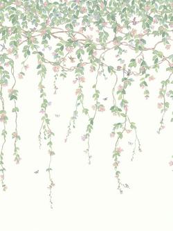 Cole & Son Hummingbirds Flora Wallpaper Panel, Blush/Sage/Cream 124/2008