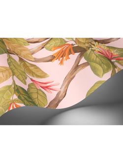Cole & Son Hummingbirds Flora Wallpaper Panel - view 2, Tangerine/Blush 124/2009