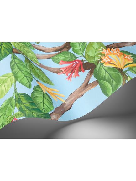 Cole & Son Hummingbirds Flora Wallpaper Panel - view 2, Cornflower Blue
