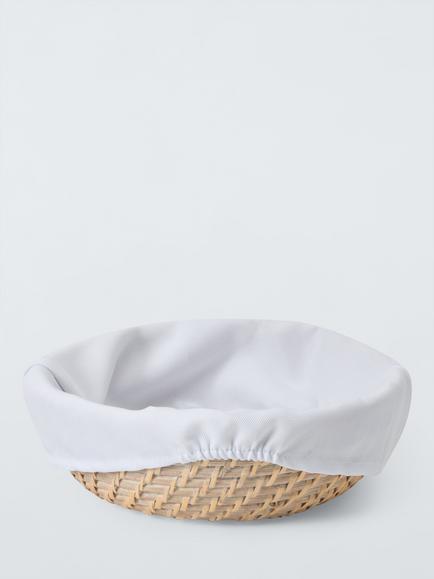 John Lewis Woven Rattan Basket, White, White