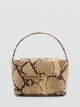 Mango Malvi Snake Effect Mini Flapover Bag, Beige/Multi