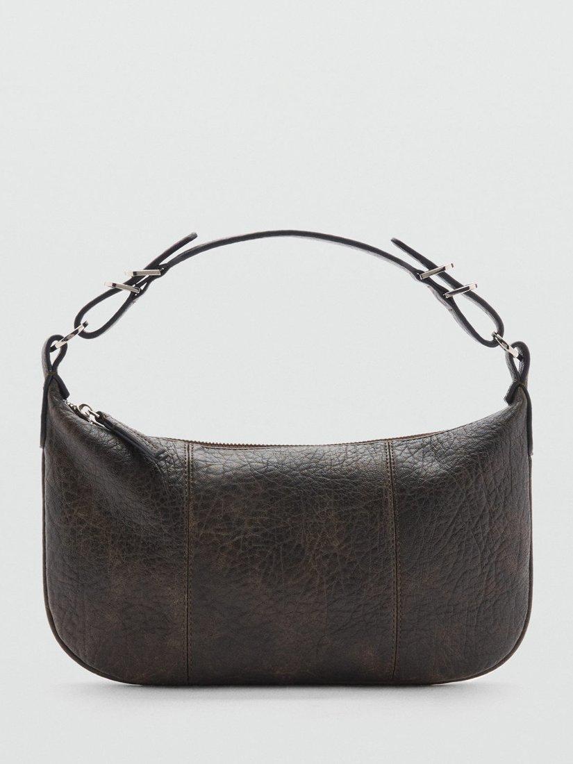 Mango Polaris Shoulder Bag, Dark Brown