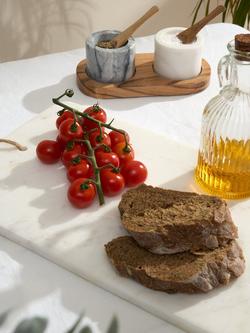 Truly Marble Salt & Pepper Pinch Pots with Acacia Wood Tray - view 2, Multi