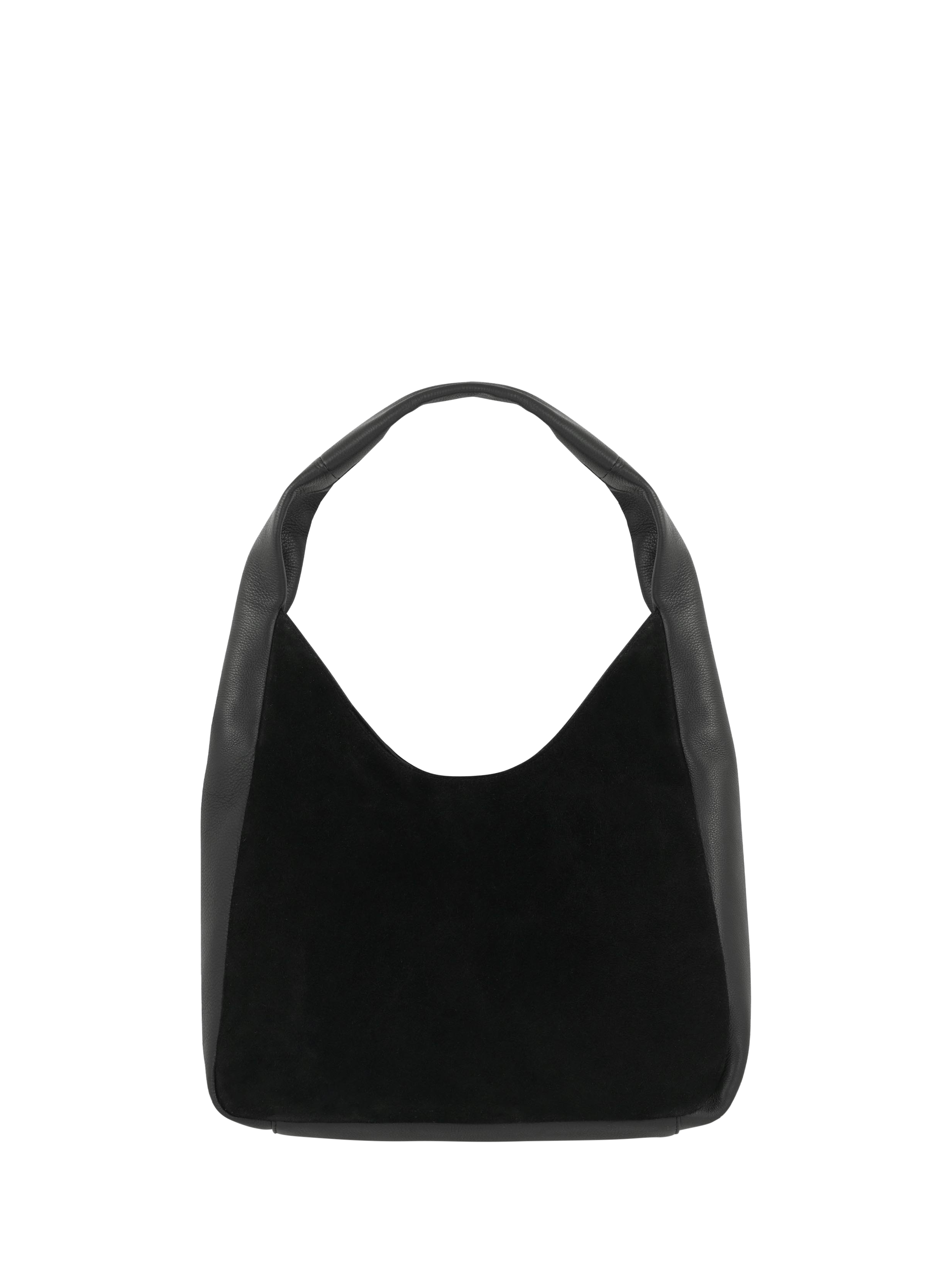 Product image 1 of 5, which shows Apatchy London Henry Suede & Leather Hobo Bag, Black