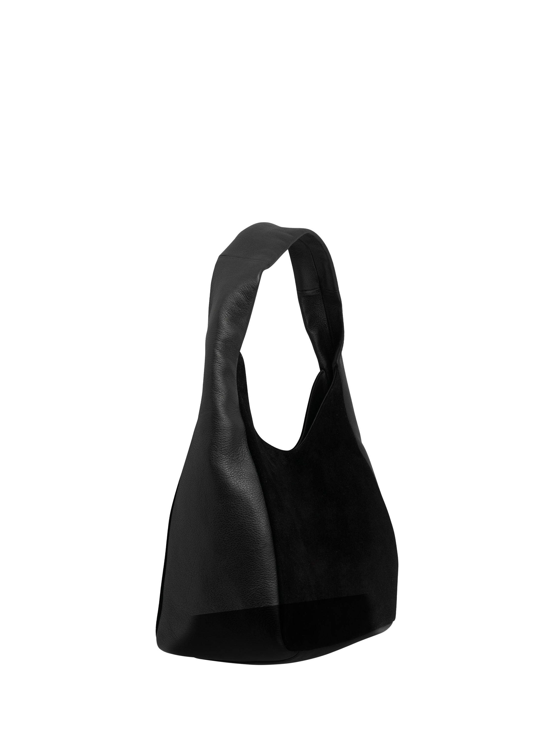Product image 2 of 5, which shows Apatchy London Henry Suede & Leather Hobo Bag, Black