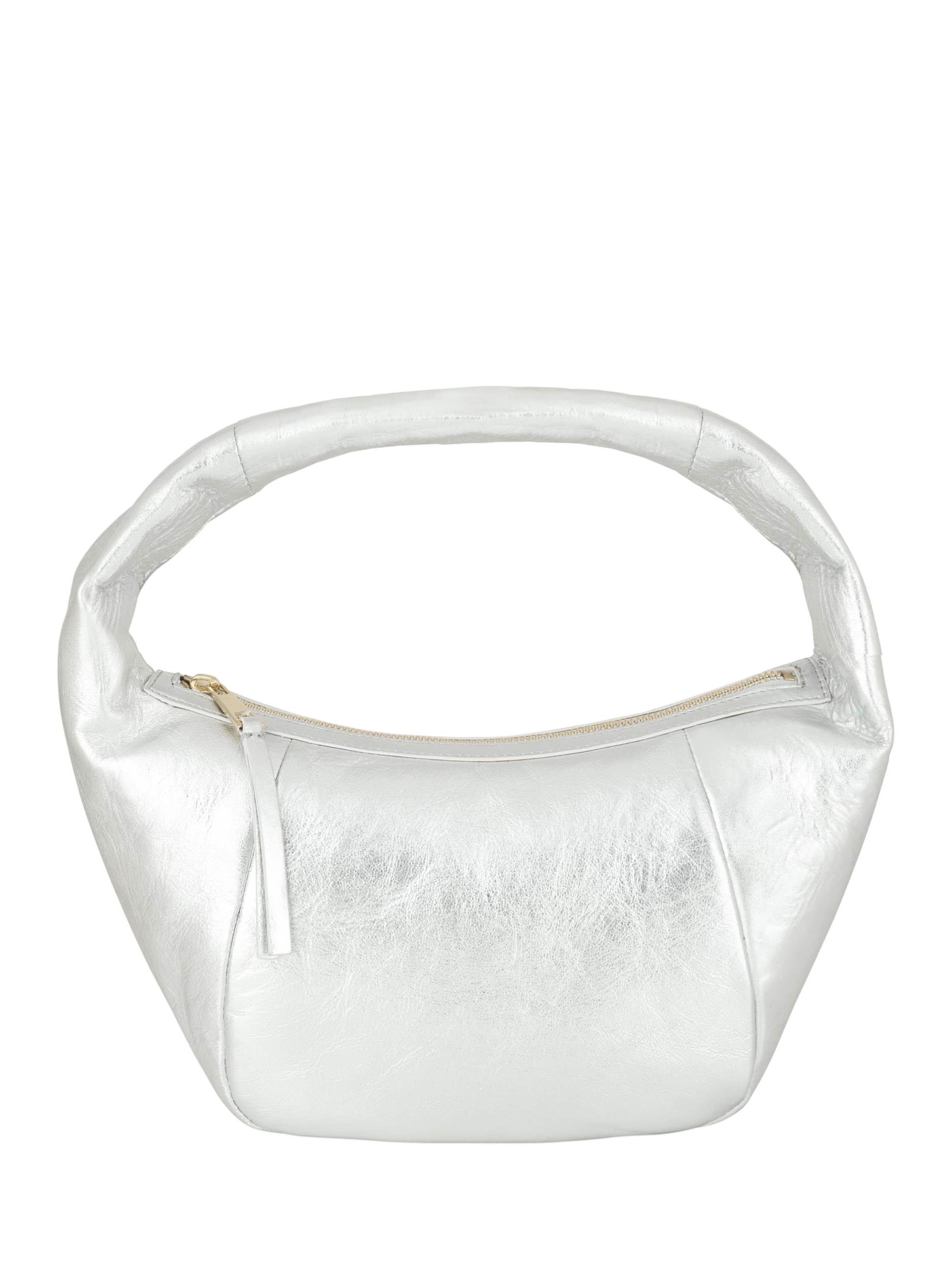 Product image 1 of 5, which shows Apatchy London Jasmine Leather Shoulder Bag, Silver