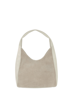 Apatchy London Henry Suede & Leather Hobo Bag, Stone