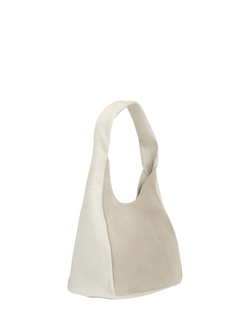 Apatchy London Henry Suede & Leather Hobo Bag - view 2, Stone