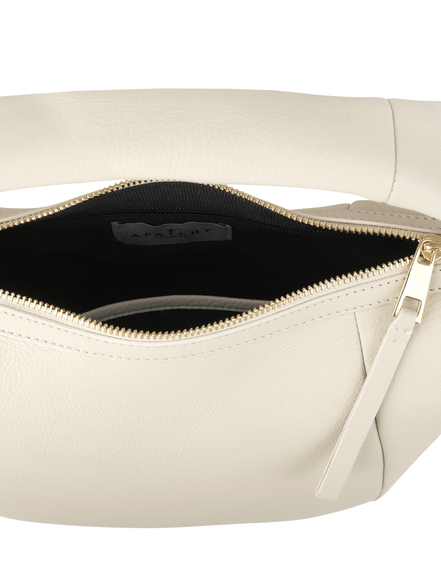 Product image 4 of 4, which shows Apatchy London Jasmine Leather Shoulder Bag, Stone