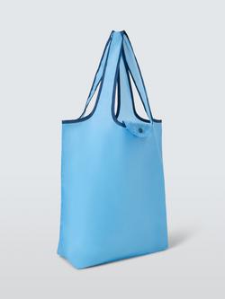 John Lewis Folding Tote Bag in Pouch, Blue, 