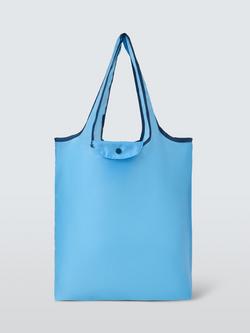 John Lewis Folding Tote Bag in Pouch, Blue - view 2, 