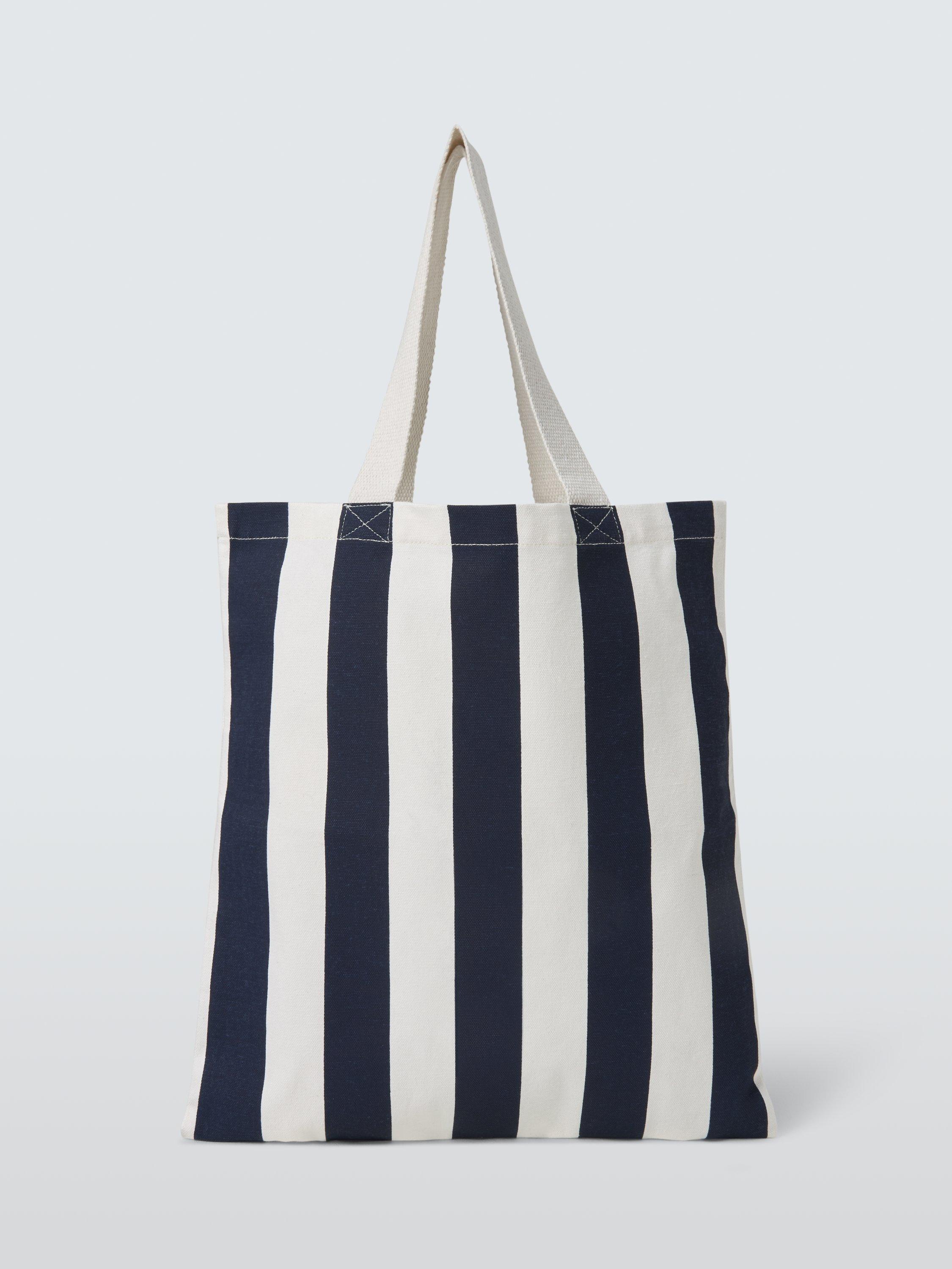 Product image 2 of 3, which shows WhiteNavy Stripe Cotton Tote
