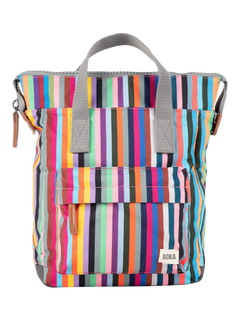 ROKA London Bantry B Recycled Canvas Small Backpack, 7L, Multi Stripe