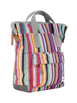 ROKA London Bantry B Recycled Canvas Small Backpack, 7L, Multi Stripe - view 2, Multi Stripe