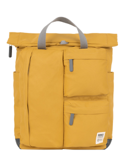 ROKA London Waterhouse Recycled Canvas Rolltop Backpack, 16.4L, Flax