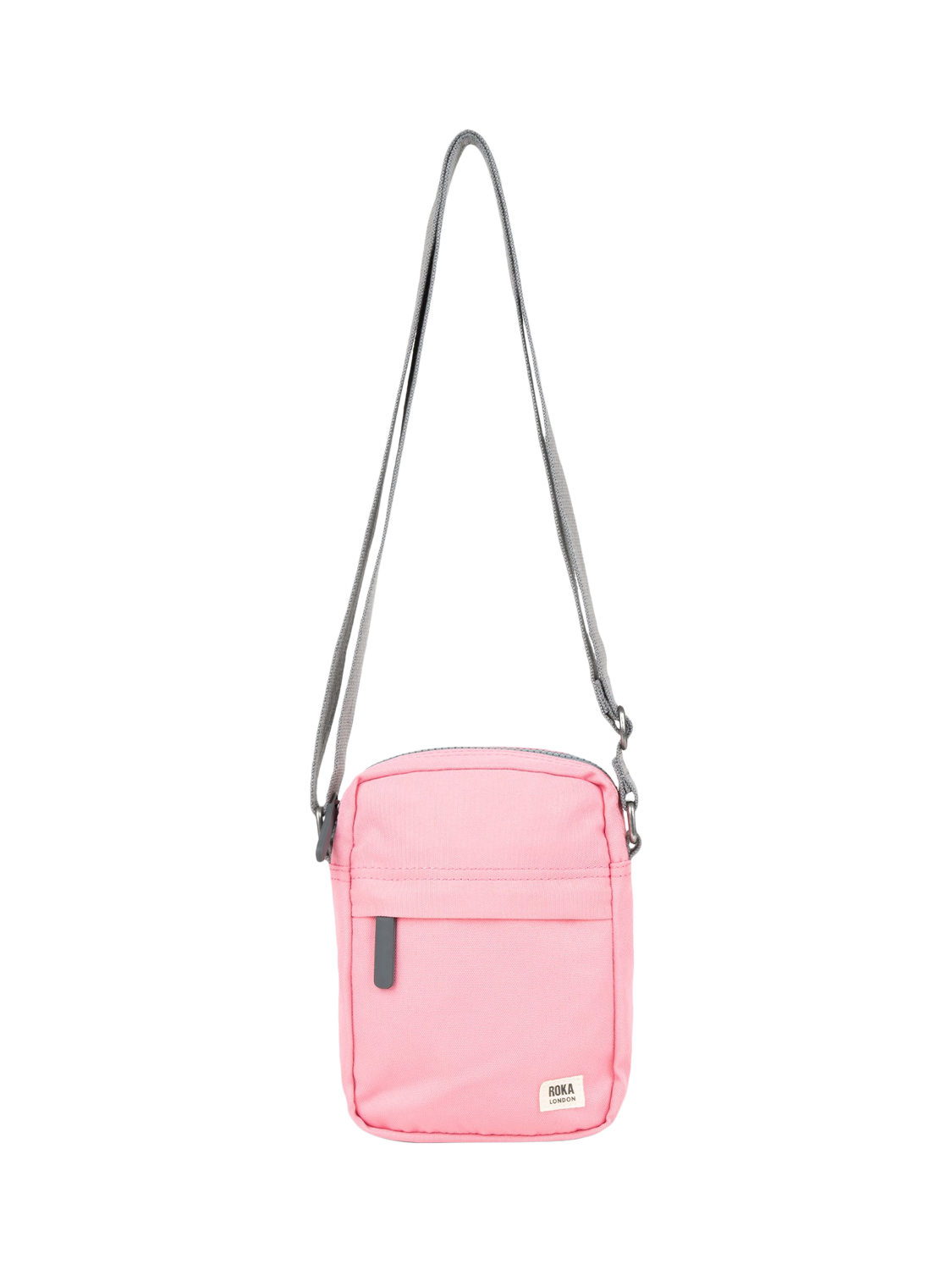 Product image 1 of 7, which shows ROKA London Bond Recycled Canvas Crossbody Pocket Bag, 1.5L, Rose
