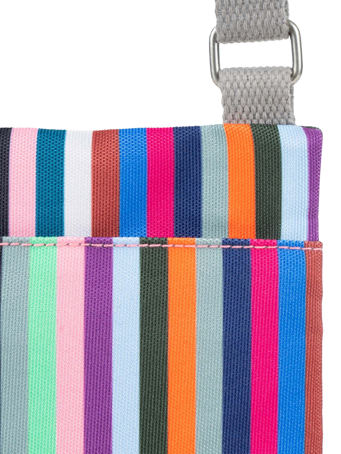 Product image 5 of 6, which shows ROKA London Chelsea Recycled Canvas Crossbody Pocket Bag, Multi Stripe