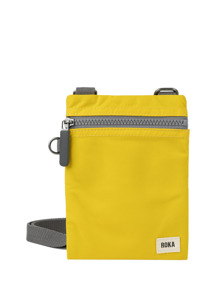 ROKA London Chelsea Recycled Nylon Crossbody Pocket Bag, Mustard