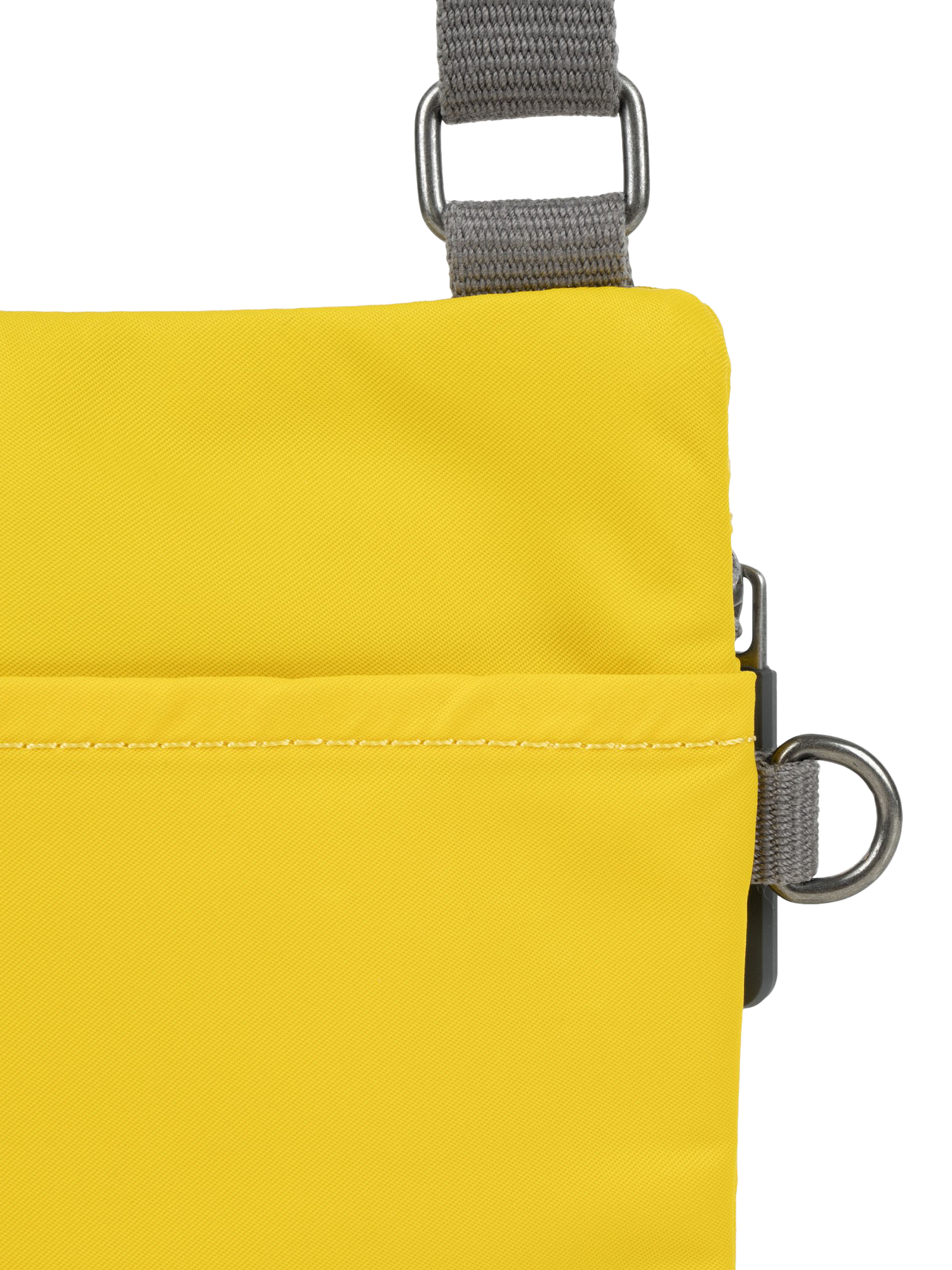 Product image 5 of 6, which shows ROKA London Chelsea Recycled Nylon Crossbody Pocket Bag, Mustard