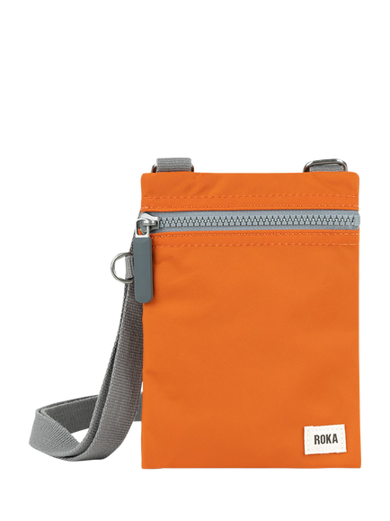 ROKA London Chelsea Recycled Nylon Crossbody Pocket Bag, Burnt Orange
