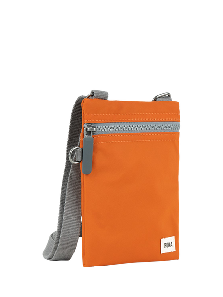 ROKA London Chelsea Recycled Nylon Crossbody Pocket Bag - view 2, Burnt Orange