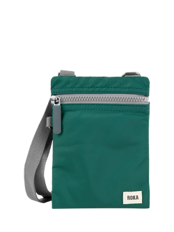ROKA London Chelsea Recycled Nylon Crossbody Pocket Bag, Teal