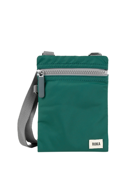 ROKA London Chelsea Recycled Nylon Crossbody Pocket Bag, Teal