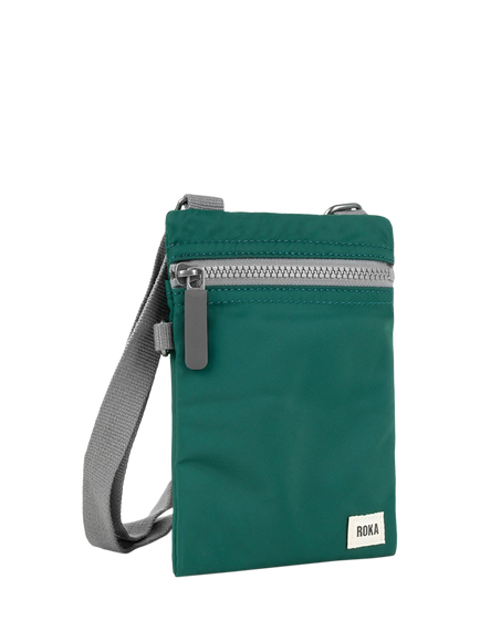 ROKA London Chelsea Recycled Nylon Crossbody Pocket Bag - view 2, Teal