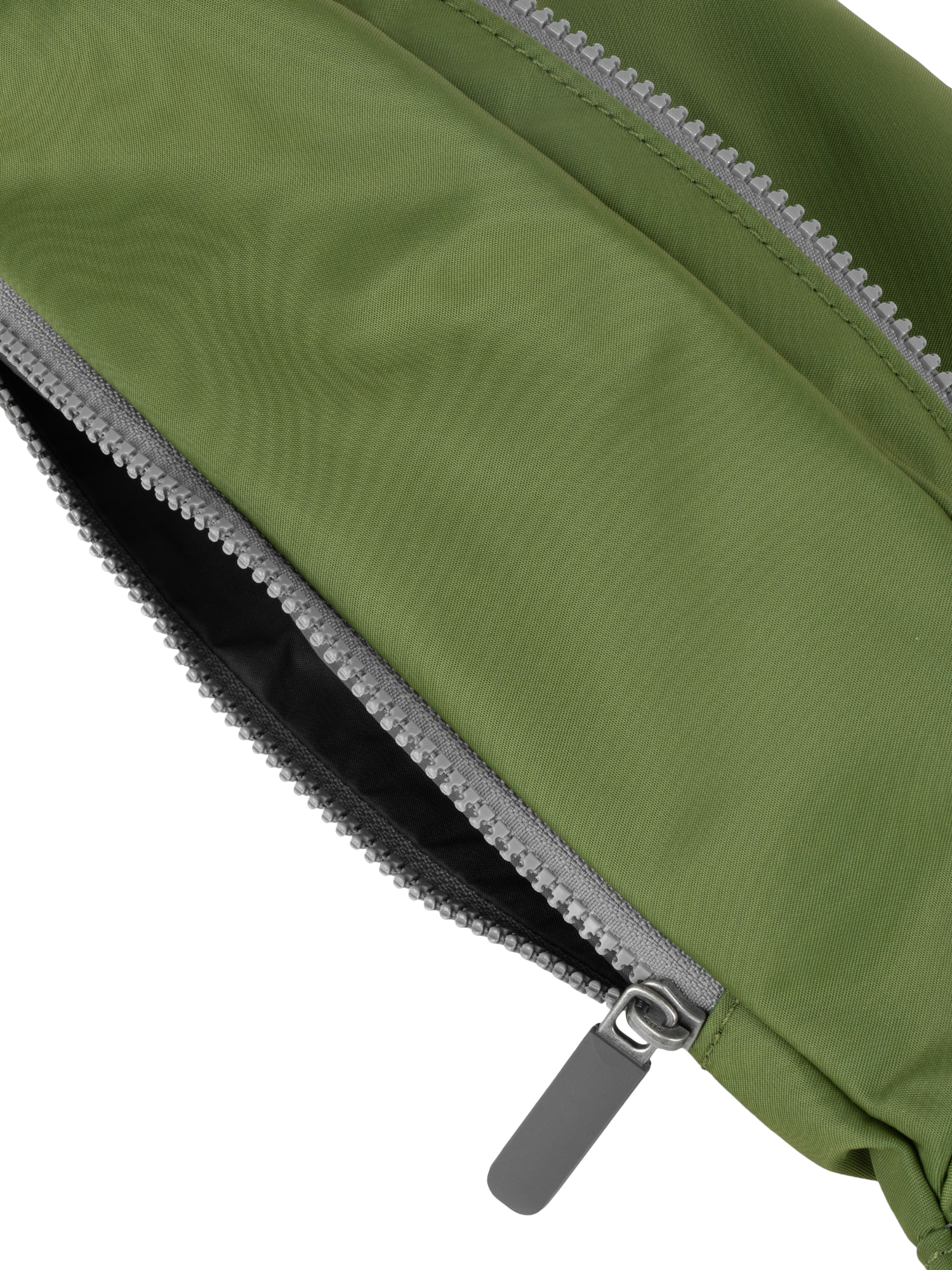 Product image 6 of 7, which shows ROKA London Jubilee Recycled Nylon Hip Bag, 3.2L, Avocado