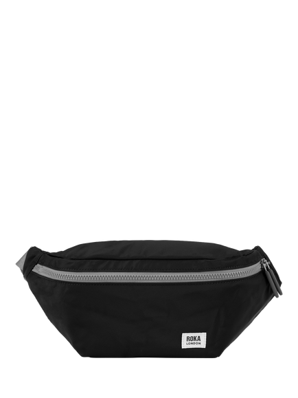 ROKA London Jubilee Recycled Nylon Hip Bag, 3.2L, Black