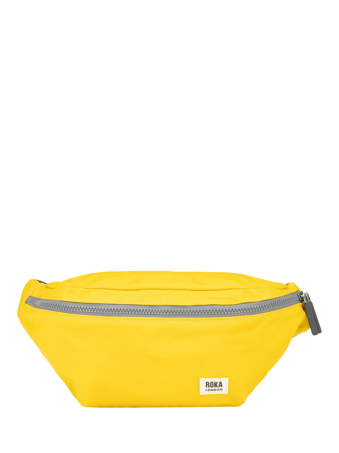 Product image 1 of 7, which shows ROKA London Jubilee Recycled Nylon Hip Bag, 3.2L, Mustard