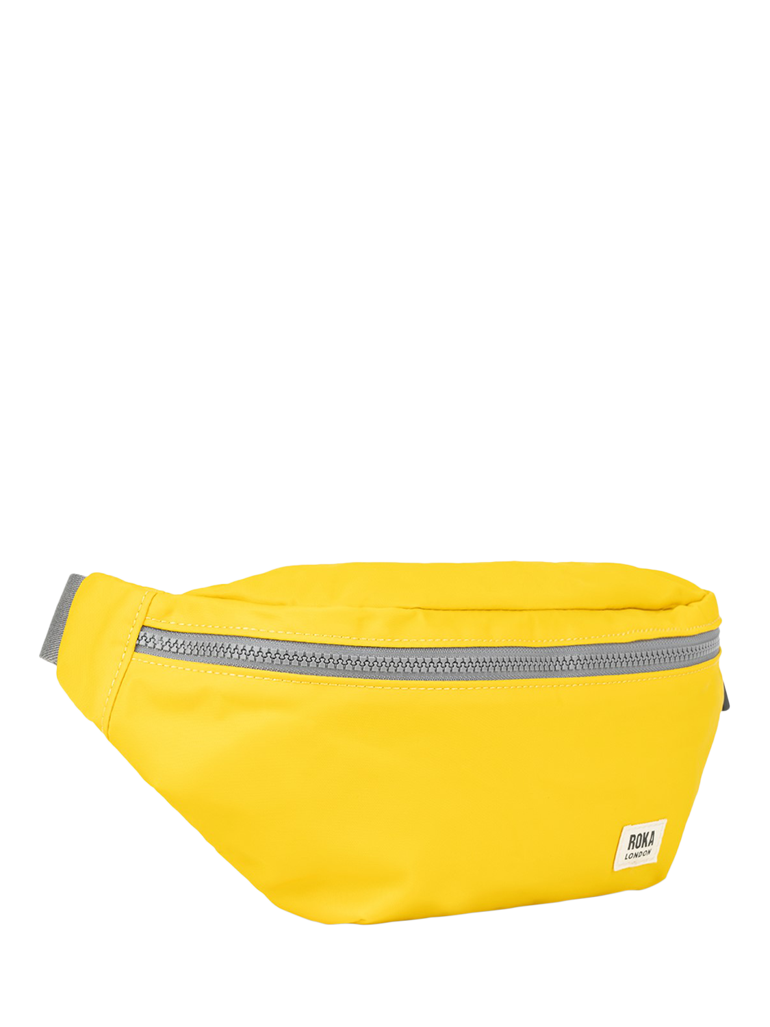 Product image 2 of 7, which shows ROKA London Jubilee Recycled Nylon Hip Bag, 3.2L, Mustard