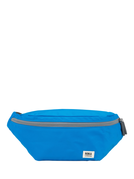 ROKA London Jubilee Recycled Nylon Hip Bag, 3.2L, Neon Blue