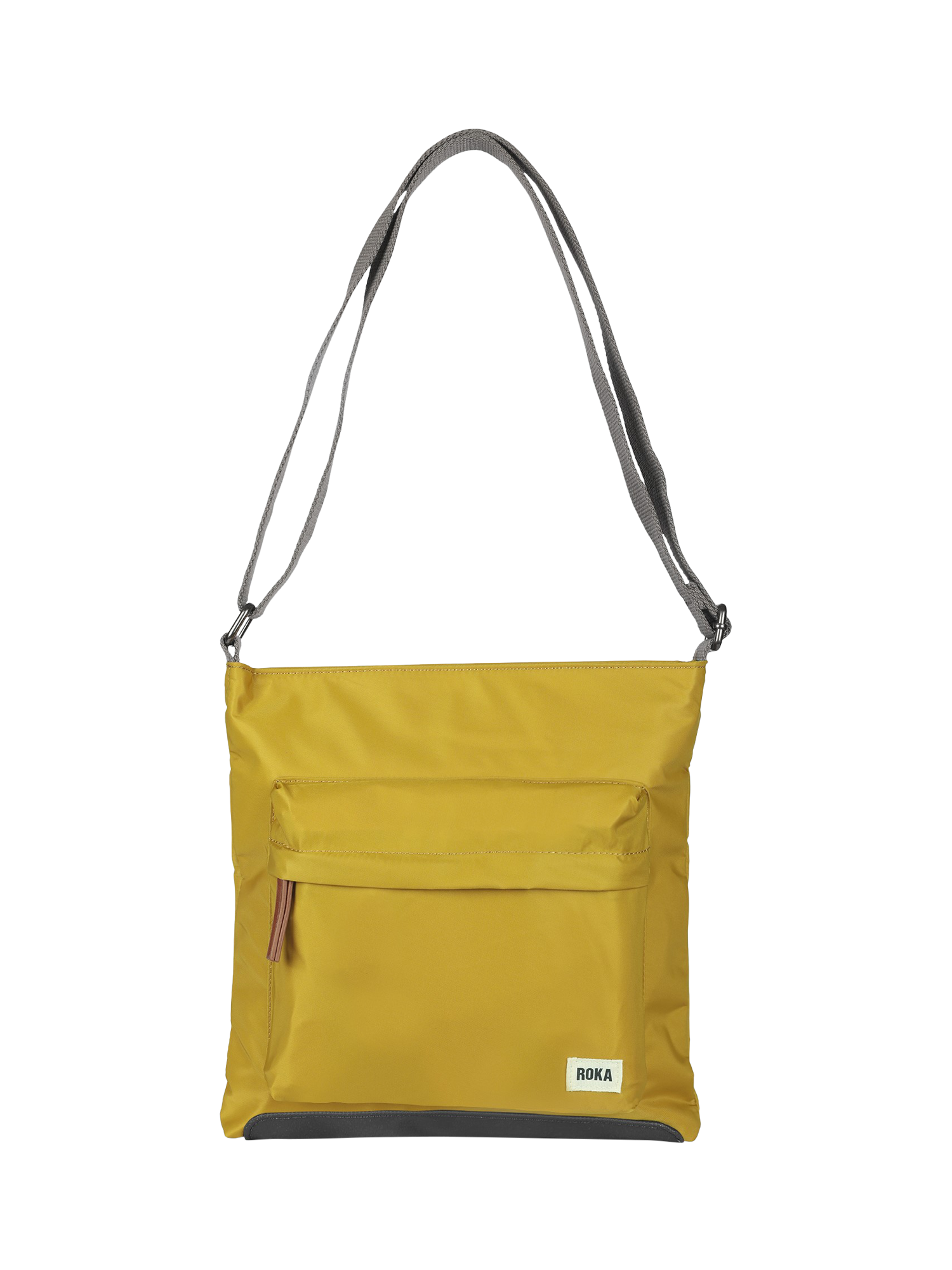 Product image 1 of 6, which shows ROKA London Kennington Recycled Nylon Crossbody Bag, Corn
