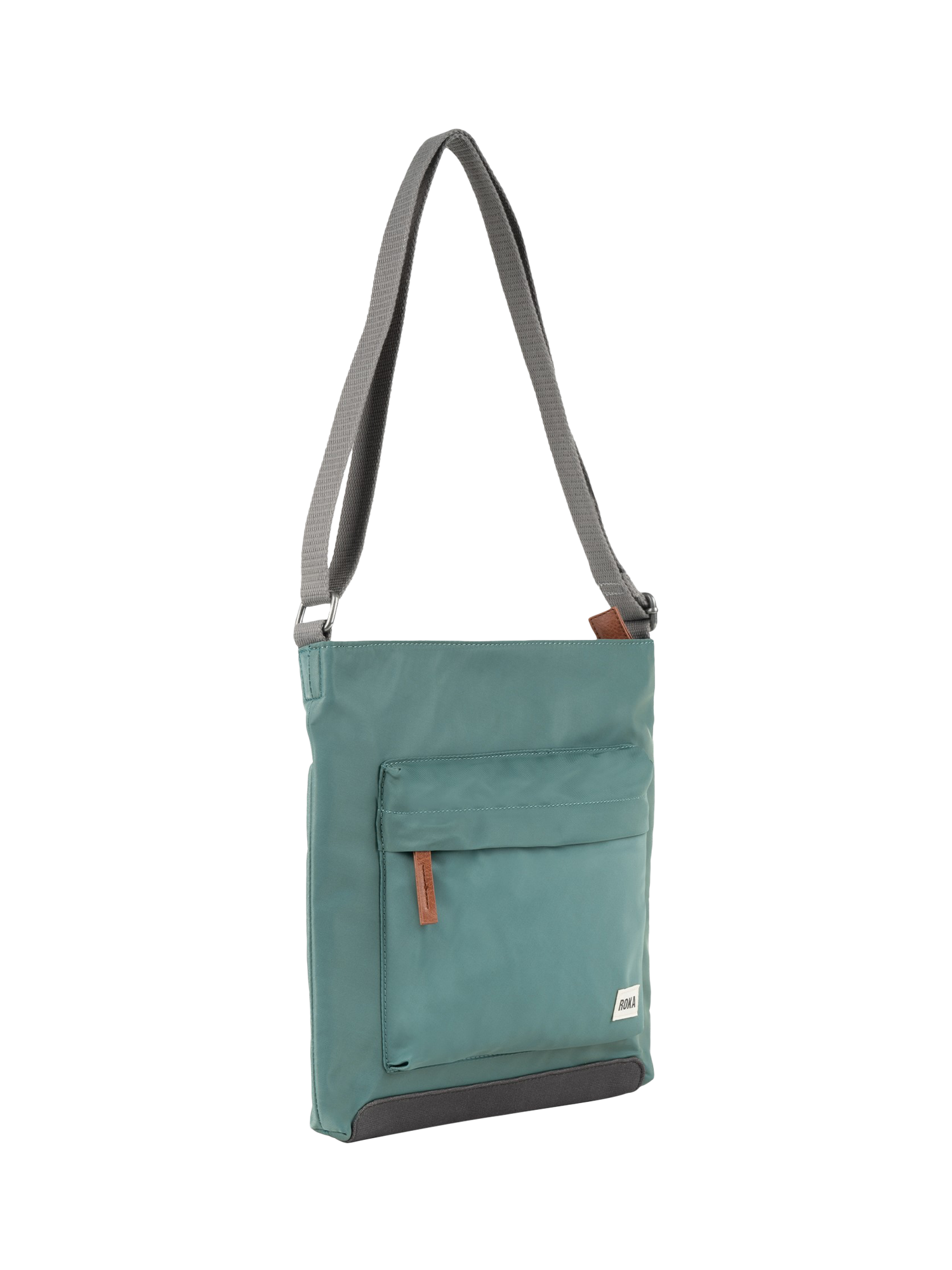 Product image 2 of 6, which shows ROKA London Kennington Recycled Nylon Crossbody Bag, Sage