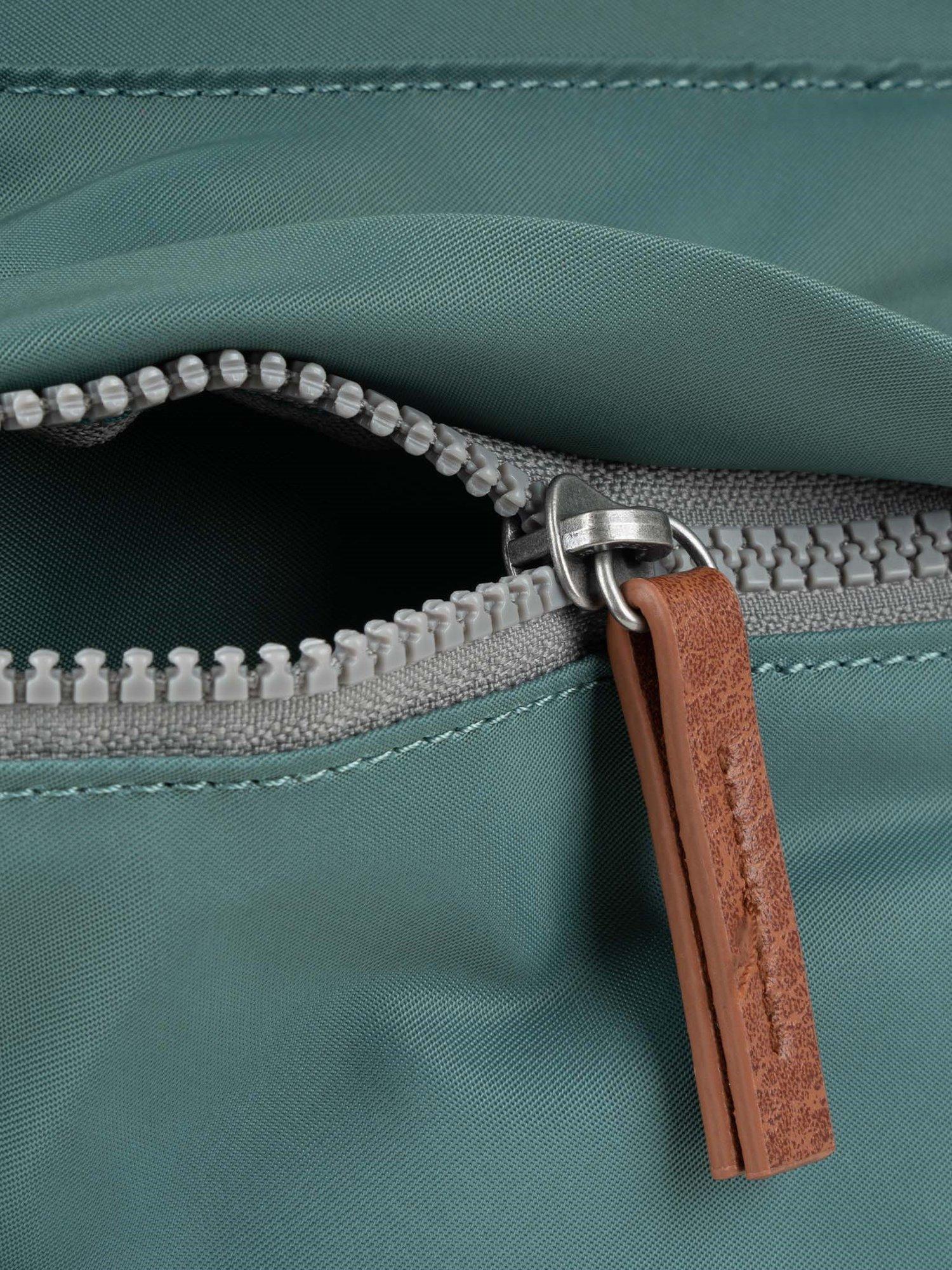 Product image 6 of 6, which shows ROKA London Kennington Recycled Nylon Crossbody Bag, Sage