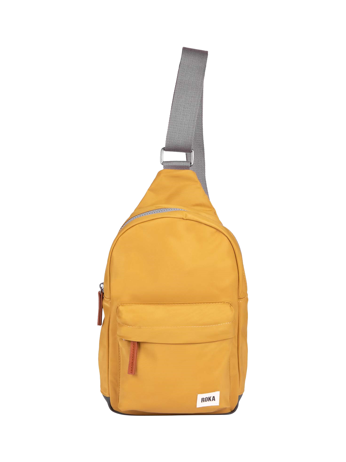 Product image 1 of 7, which shows ROKA London Willesden Recycled Nylon Sling Crossbody Bag, 4.5L, Corn