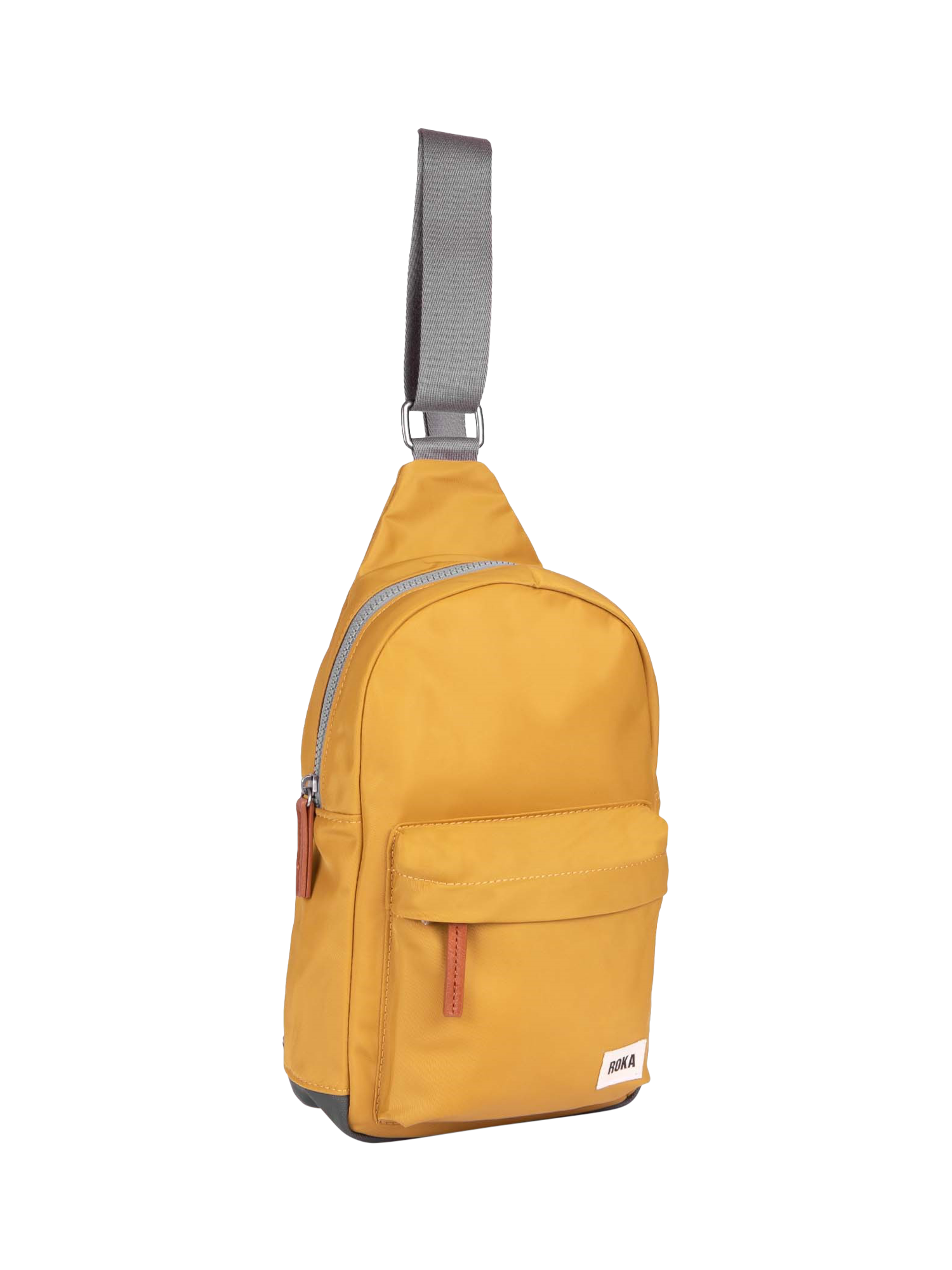 Product image 2 of 7, which shows ROKA London Willesden Recycled Nylon Sling Crossbody Bag, 4.5L, Corn