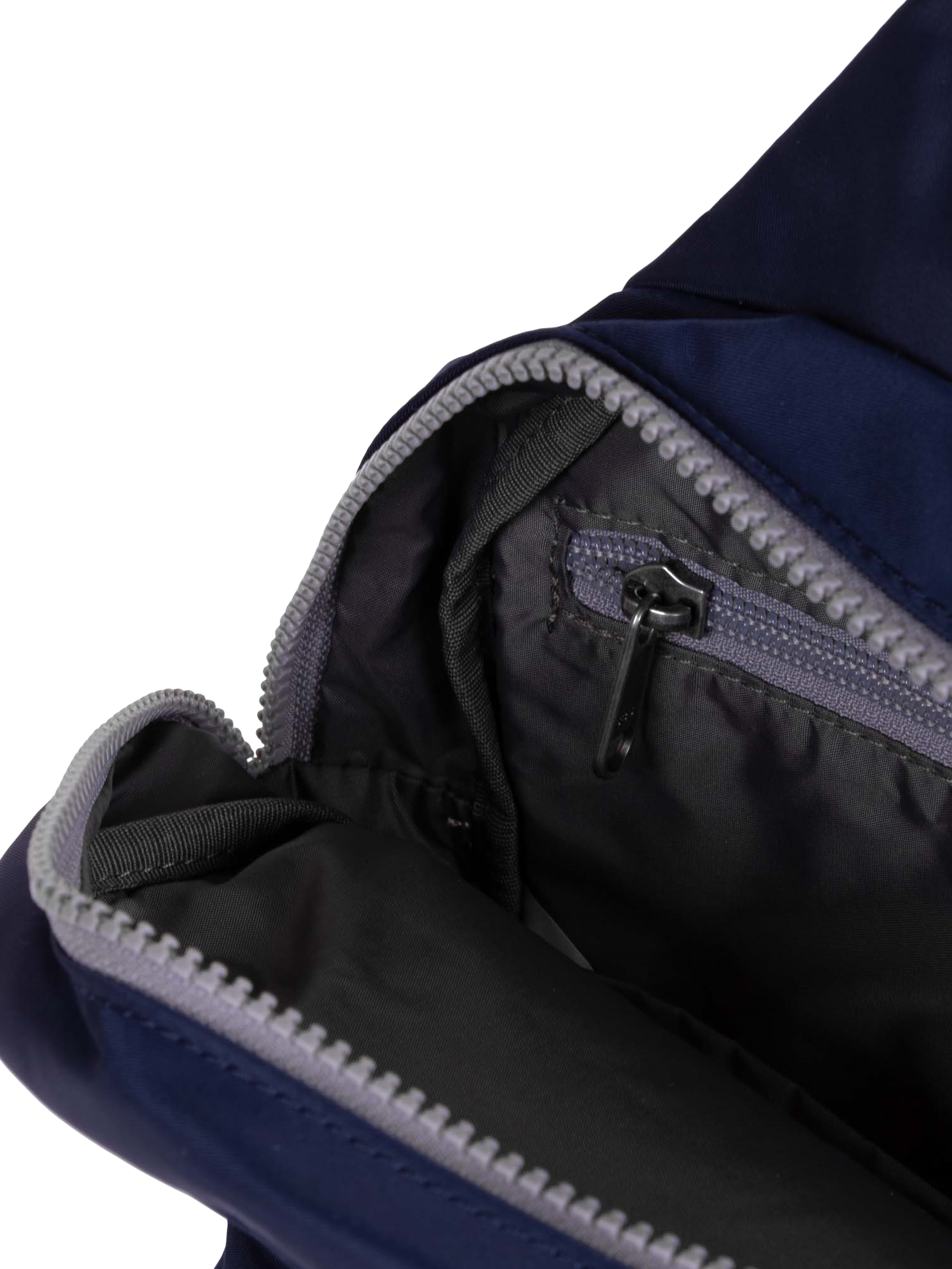 Product image 4 of 7, which shows ROKA London Willesden Recycled Nylon Sling Crossbody Bag, 4.5L, Midnight