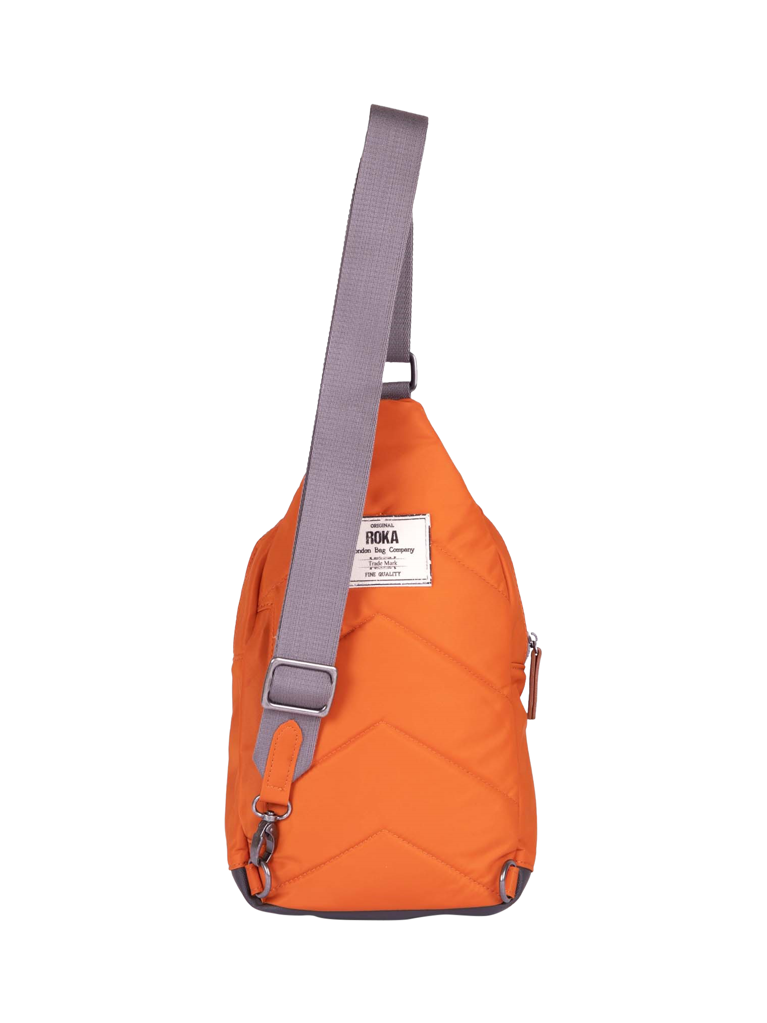 Product image 3 of 7, which shows ROKA London Willesden Recycled Nylon Sling Crossbody Bag, 4.5L, Burnt Orange
