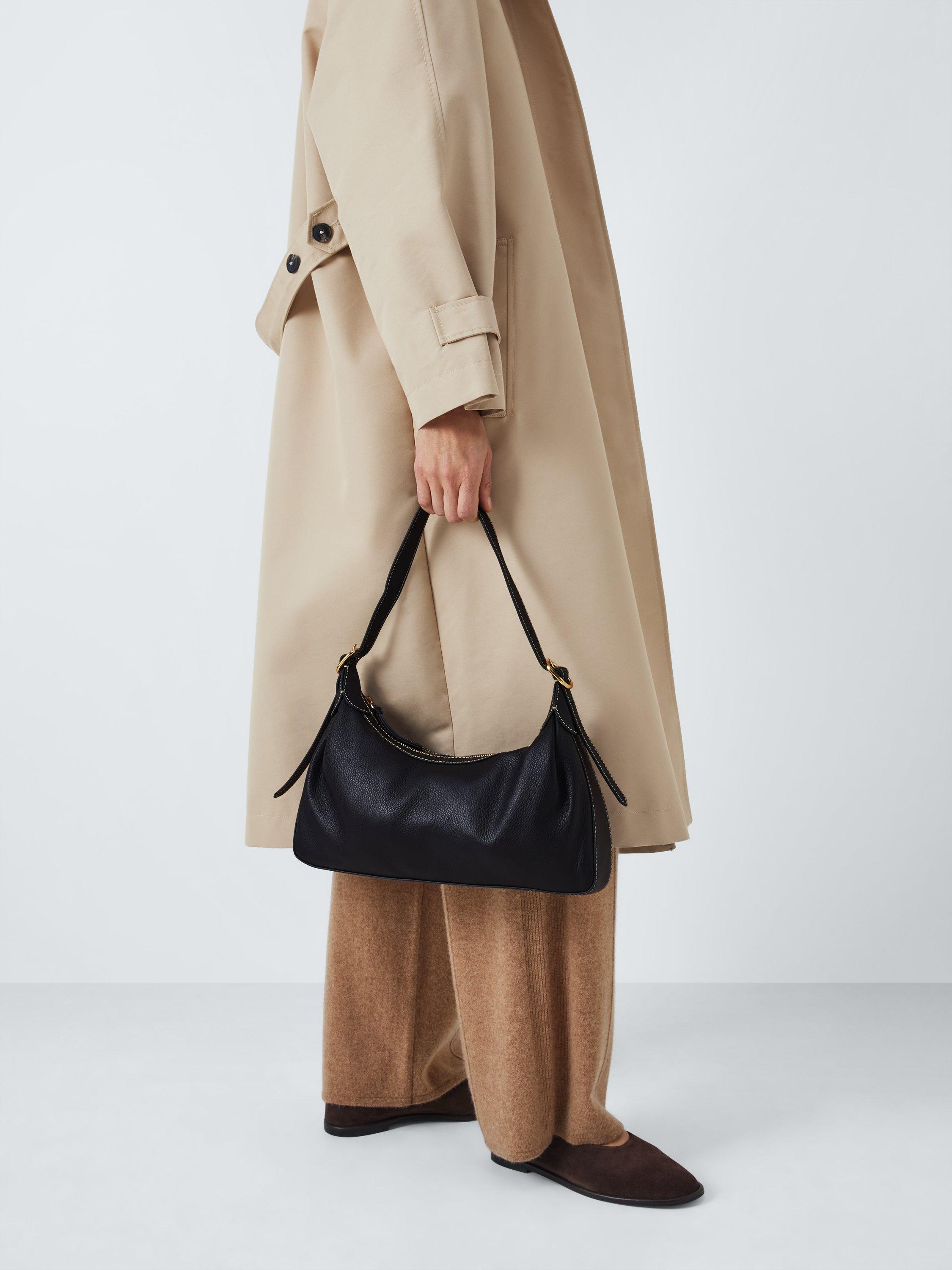 Product image 2 of 6, which shows John Lewis Relax Scoop Leather Hobo Bag, Navy