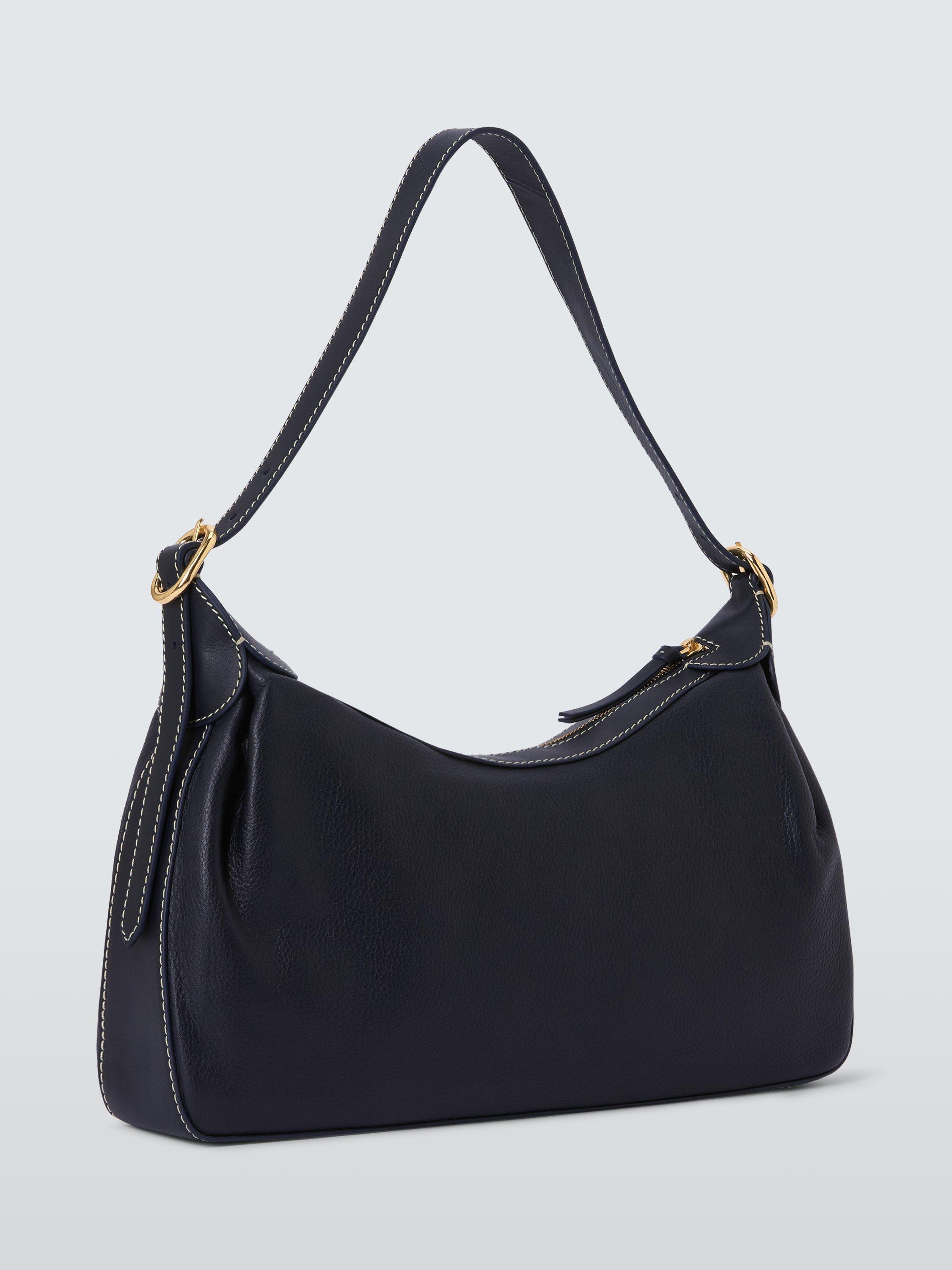 Product image 3 of 6, which shows John Lewis Relax Scoop Leather Hobo Bag, Navy