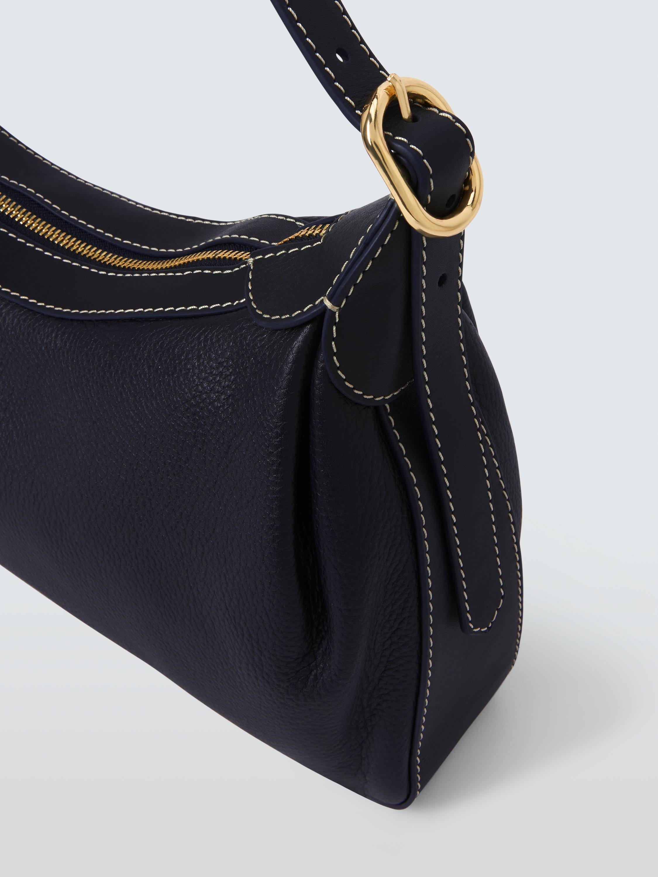 Product image 5 of 6, which shows John Lewis Relax Scoop Leather Hobo Bag, Navy