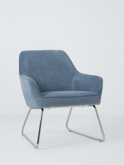 John Lewis ANYDAY Form Accent Chair, Silver Leg, Blue Cord, Blue Cord