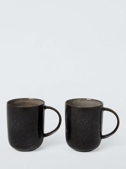 John Lewis Reactive Glaze Stoneware Mug, 320ml, Set of 2, Natural, Natural